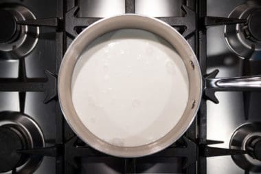 cream in pan