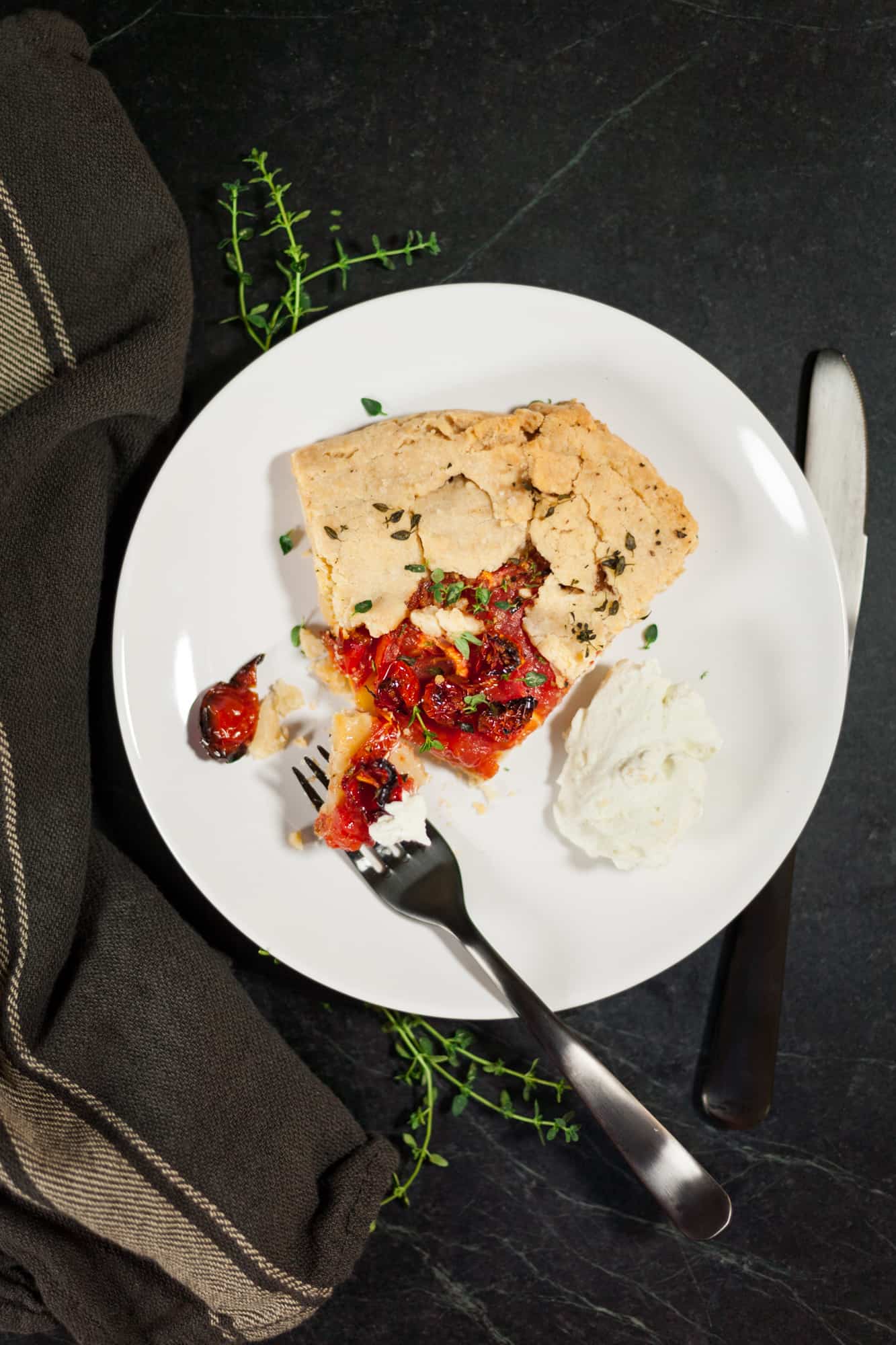 Roasted Tomato Galette with Blue Cheese Whipped Cream