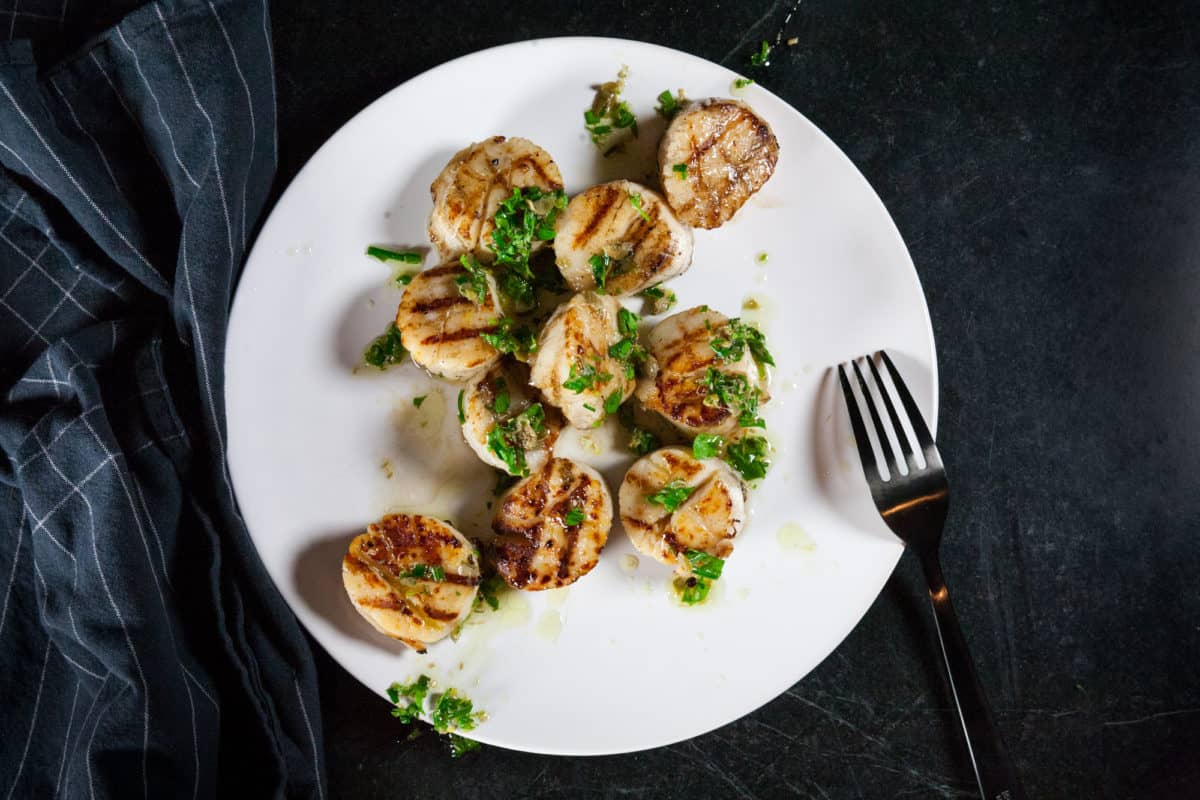 Grilled Scallops with Summer Chimichurri