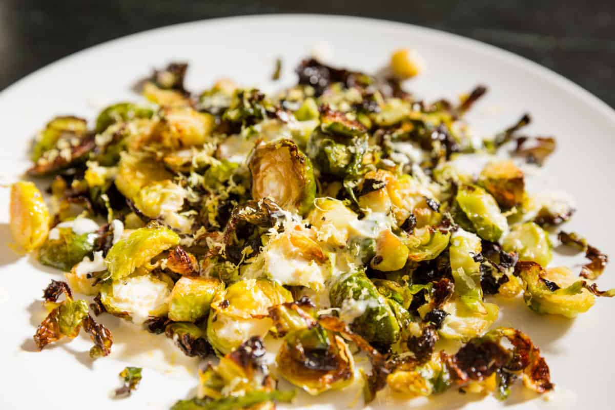 Roasted Brussel Sprouts with Lemon Aioli