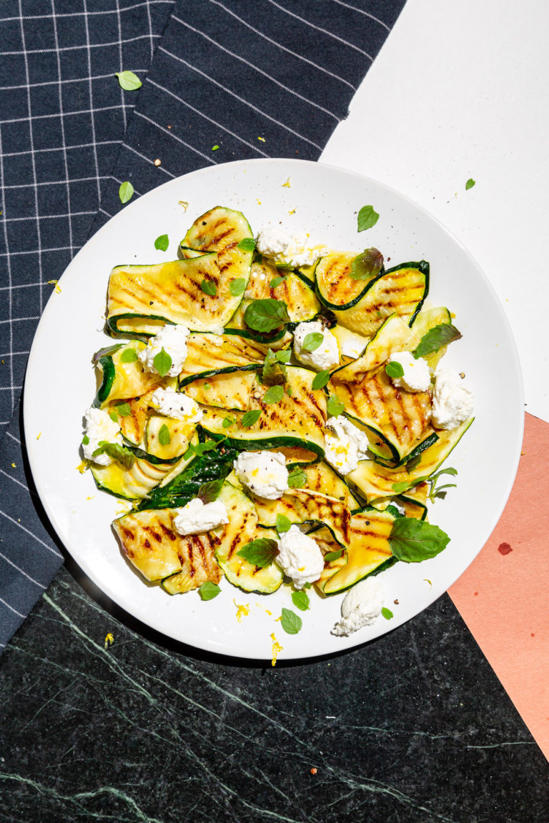 Grilled Zucchini | With Fresh Ricotta, Lemon And Basil