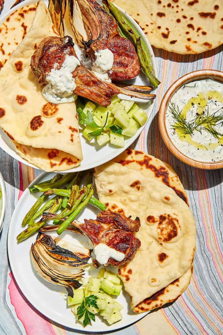 Quick Flatbread and Grilled Lamb