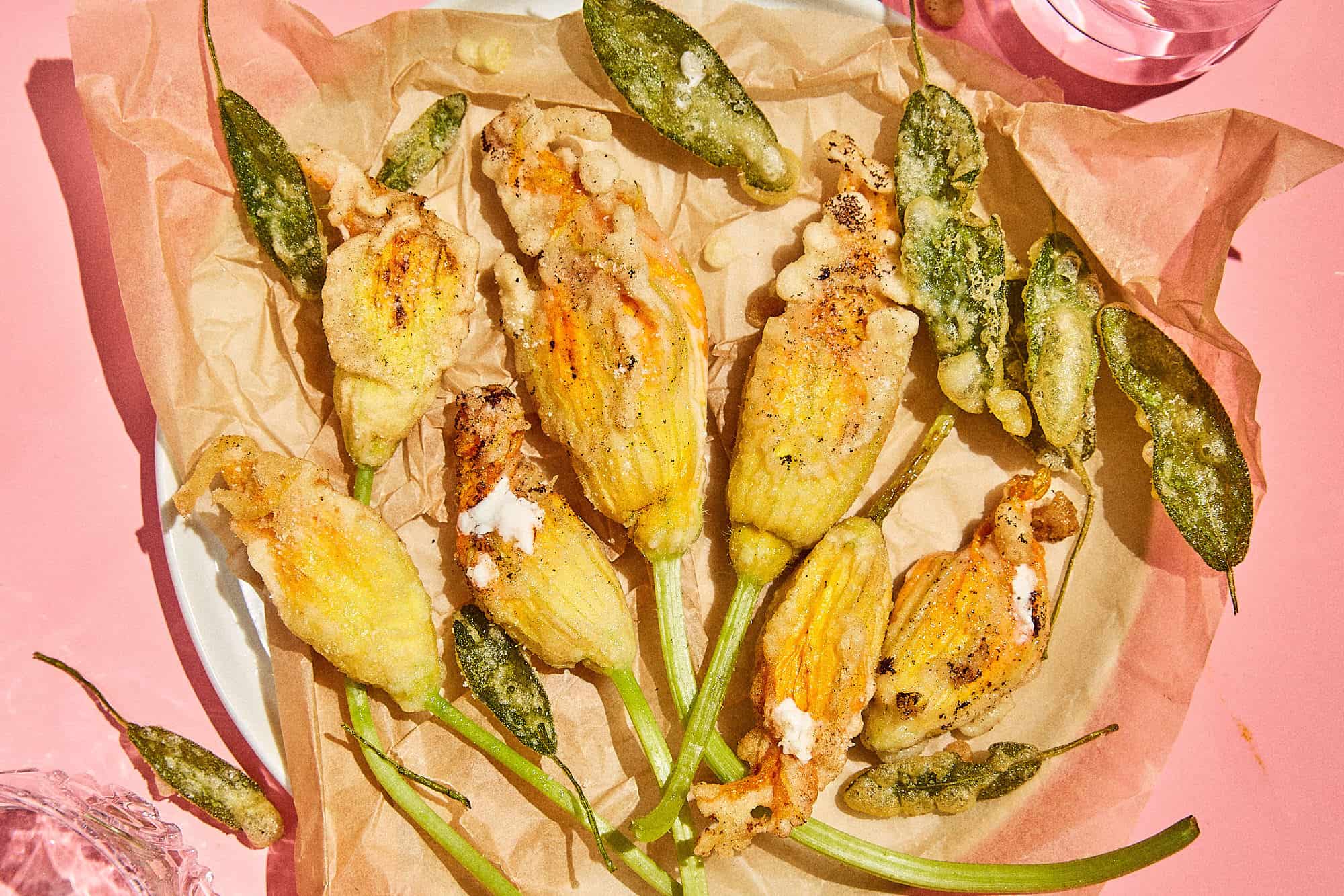 Fried Squash Blossoms and Sage