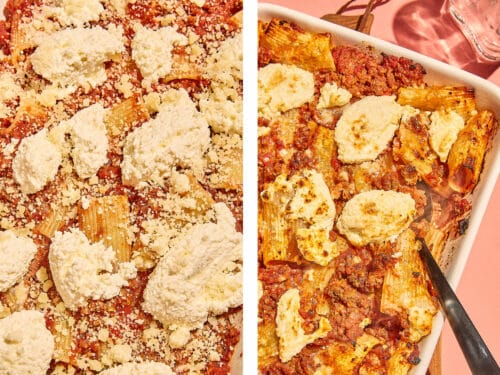 Baked Rigatoni with Ricotta and Meat Sauce