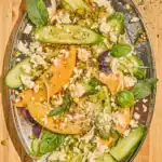 cantaloupe salad with cucumber and feta